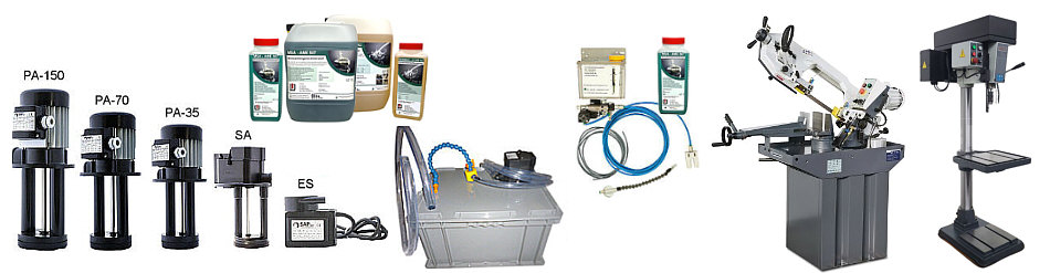 Kylvattenpumpar, minimalmängdssmörjsystem, verktygsmaskiner, skärvätska